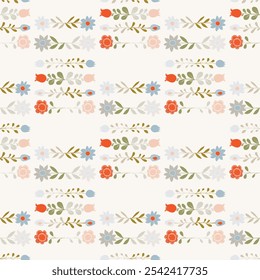 Seamless floral background. Decorative texture for surface design, scrapbook, paper, textile. 