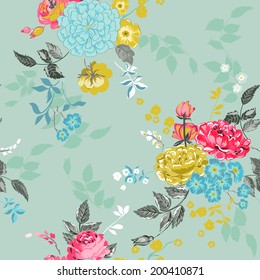 Seamless Floral Background - for design, scrapbook - in vector