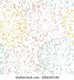 Nahtloses florales Hintergrunddesign, abstrakte Sommerflora mit Kamille auf weißem Hintergrund.