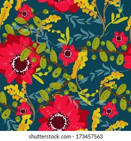 Seamless floral background for design, Vector