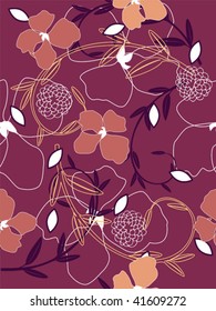 Seamless floral background. Easy to edit vector image.