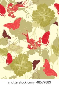 Seamless floral background. Easy to edit vector image.
