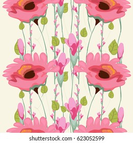 Seamless floral background for easy making seamless pattern
