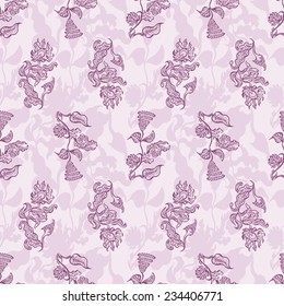 Seamless  floral background with fancy flower