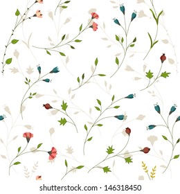 Seamless floral background with flowers 