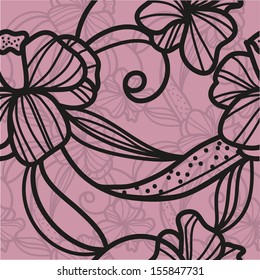 seamless floral background with flowers and leaves