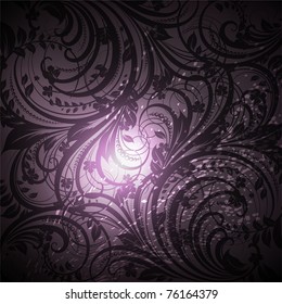 Fondo floral sin soldadura con motivos florales para el diseño de papel pintado, negro. Vector eps 10.