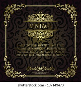 Seamless floral background with a frame