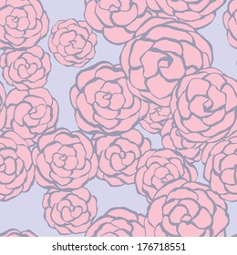 Seamless floral background with hand drawn gentle roses. Abstract vintage background with floral retro element. Vector  illustration/EPS10 