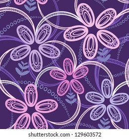 Seamless floral background: Night violet  Vector seamless colorful pattern background.