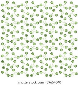 Seamless floral background on white