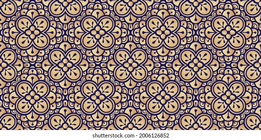 Seamless floral background. Ornamental pattern with stylized flowers.