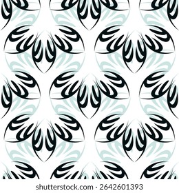 Seamless floral background. Ornamental pattern with flowers and leaves.

