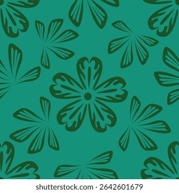 Seamless floral background. Ornamental pattern with flowers and leaves.
