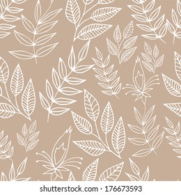 Seamless floral background in outlines