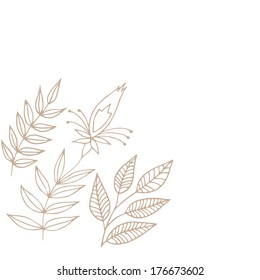 Seamless floral background in outlines