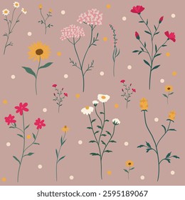Seamless floral background, pattern. Abstract floral seamless patterns. Modern abstract design for paper, cover, fabric and other purposes. Vector illustration