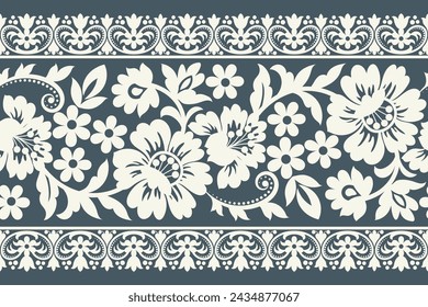 seamless floral background. pattern geometric ethnic lace pattern design floral embroidery for  textile fabric printing wallpaper carpet. Embroidery neck
