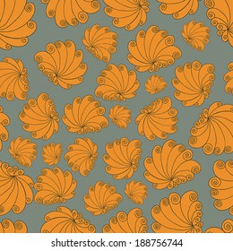 Seamless floral background pattern. Hand - drawn elements, ornament, nature theme. Vector illustration