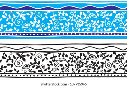 Seamless floral background pattern - indian style - vector illustration