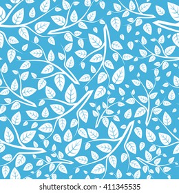 Seamless floral background pattern with leaves. Trendy creative wallpaper. Vector illustration.