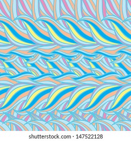 Seamless floral background pattern. Nature theme,leaves, hand - drawn abstract elements. Template for textile,paper, greeting card, postcard design. 