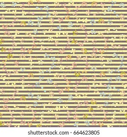 Seamless floral background. Pattern strips and flowers. gradient