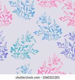 Seamless floral background pattern with trend textile