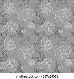 Fondo floral sin soldadura con peonías