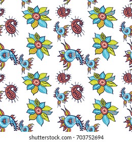 Seamless floral background. Piasley pattern.