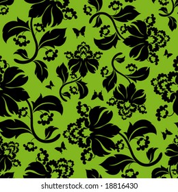 Seamless floral background. Repeat many times. Vector illustration.