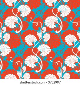 Seamless floral background. Repeat many times. Vector illustration.