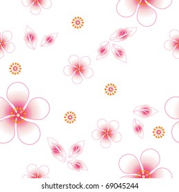 Seamless floral background. Repeat many times. Vector illustration.