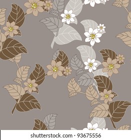 Seamless floral background. Repeat many times. Vector illustration.