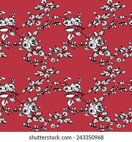 Seamless floral background with rose flower.