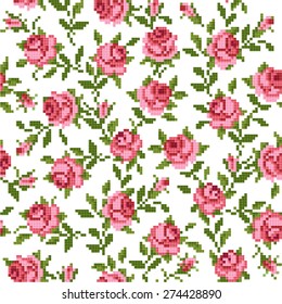 seamless  floral   background with roses
