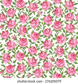 seamless  floral background with roses