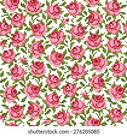 seamless  floral background with roses