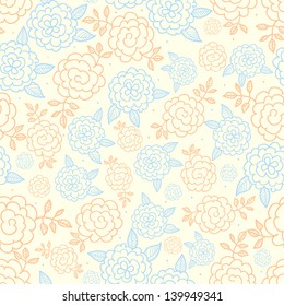 Seamless floral background with roses. Texture with flowers. Can be used for wallpaper, pattern fills, textile, web page background, surface textures. Vector illustration.