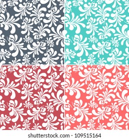 seamless floral background set