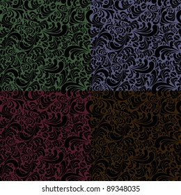 Seamless floral background set