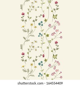 Seamless floral background with small flowers 