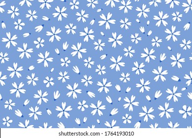 Seamless floral background with small flowers. Ornamental textured pattern for fabric, wallpaper, digital paper, fills, etc.