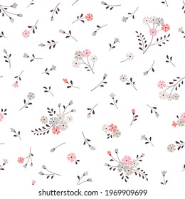 Seamless floral background with small flowers. Ditsy pattern for fabric, wallpaper, digital paper, fills, etc.