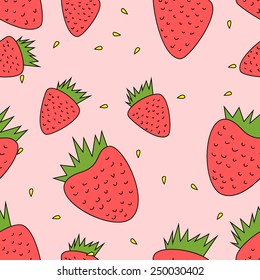 seamless floral background - strawberries