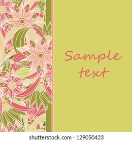 Seamless floral background with text space. Vector illustration