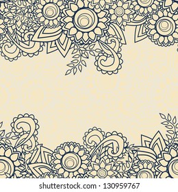 Seamless floral background with text space. Vector illustration