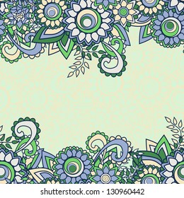 Seamless floral background with text space. Vector illustration
