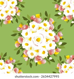 Seamless floral background. Seamless texture for wallpaper. Vector illustration