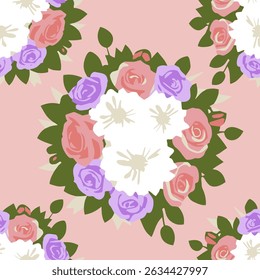 Seamless floral background. Seamless texture for wallpaper. Vector illustration